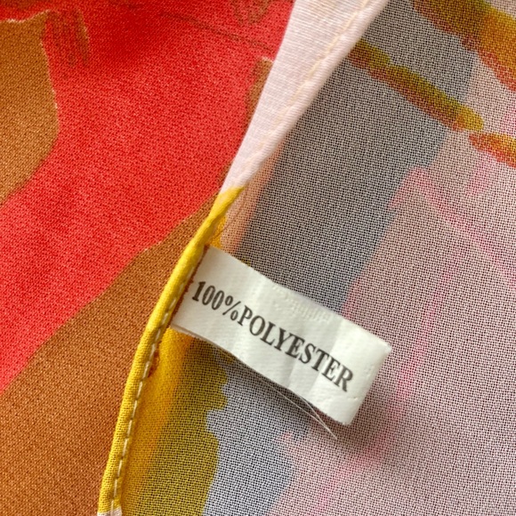 Large abstract CHIFFON scarf - Picture 9 of 12